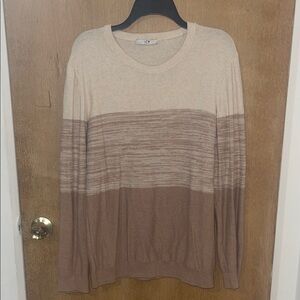 LCW Vision Men's Beige and Brown Crewneck Sweater